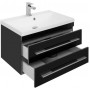 Комплект мебели для ванной Aquanet Верона NEW 75 черный (подвесной 2 ящика)