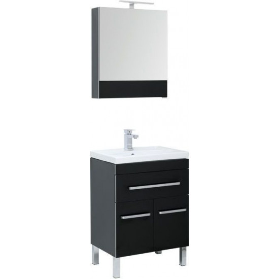 Комплект мебели для ванной Aquanet Сиена 60 черный (напольный 1 ящик 2 дверцы)
