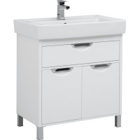 Тумба с раковиной Aquanet Гретта 80 New белый (1 ящик, 2 дверцы)