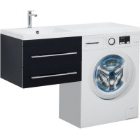 Тумба с раковиной Aquanet Верона 120 L черный (подвесная, 2 ящика)