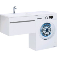 Тумба с раковиной Aquanet Токио 130 L белый (подвесная, 1 ящик)