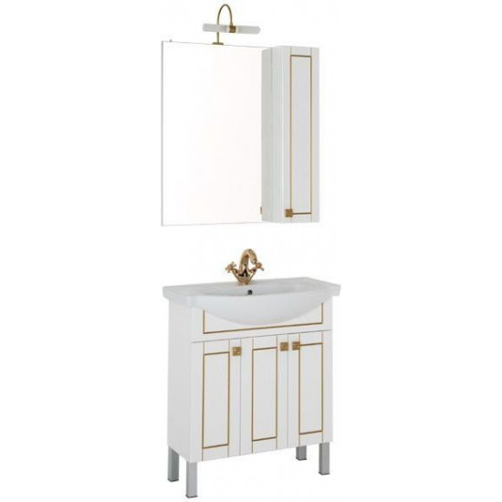 Комплект мебели для ванной Aquanet Честер 75 белый/золото