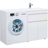 Тумба с раковиной Aquanet Токио 130 R белый (напольная, 1 ящик, 2 дверцы)