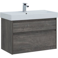 Тумба с раковиной Aquanet Nova Lite 90 дуб рошелье (2 ящика)