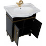 Комплект мебели для ванной Aquanet Валенса 80 черный краколет/золото
