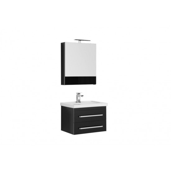 Комплект мебели для ванной Aquanet Сиена 60 черный (подвесной 2 ящика)