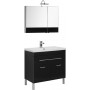 Комплект мебели для ванной Aquanet Верона NEW 90 черный (напольный 1 ящик 2 дверцы)