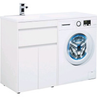 Тумба с раковиной Aquanet Токио 120 L белый (напольная, 1 ящик, 2 дверцы)