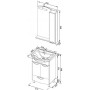 Комплект мебели для ванной Aquanet Асти 55 черный (2 дверцы 1 ящик, зеркало шкаф/полка)