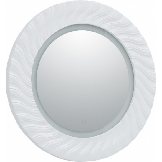 Круглое зеркало с подсветкой в белой раме Aquanet Милан 80 белый LED