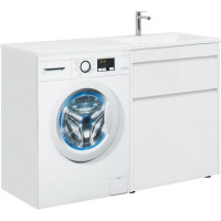 Тумба с раковиной Aquanet Токио 130 R белый (напольная, 1 ящик)