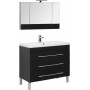 Комплект мебели для ванной Aquanet Верона NEW 100 черный (напольный 3 ящика)