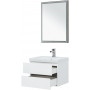 Комплект мебели для ванной Aquanet Беркли 60 белый/дуб рошелье (зеркало дуб рошелье)