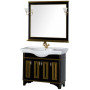 Комплект мебели для ванной Aquanet Валенса 110 черный краколет/золото