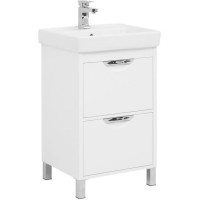 Тумба с раковиной Aquanet Гретта 55 New белый (2 ящика)