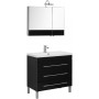 Комплект мебели для ванной Aquanet Верона NEW 90 черный (напольный 3 ящика)