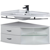 Тумба с раковиной Aquanet Корнер 89 L белый (открытая)