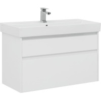 Тумба с раковиной Aquanet Nova Lite 100 белый (2 ящика)