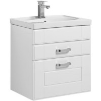Тумба с раковиной Aquanet Рондо 60 белый (2 ящика)
