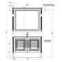 Комплект мебели для ванной Aquanet Паола 120 черный/серебро (литьевой мрамор)