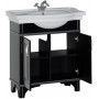 Комплект мебели для ванной Aquanet Валенса 80 черный краколет/серебро