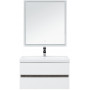 Комплект мебели для ванной Aquanet Беркли 80 белый/дуб рошелье (зеркало белое)