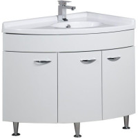 Тумба с раковиной Aquanet Корнер 89 R белый (закрытая)