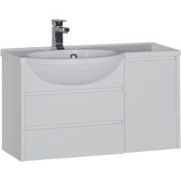 Тумба с раковиной Aquanet Лайн 90 L белый