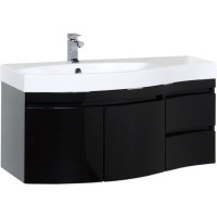 Тумба с раковиной Aquanet Опера 115 L черный (2 дверцы 2 ящика)