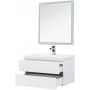 Комплект мебели для ванной Aquanet Беркли 80 белый/дуб рошелье (зеркало белое)