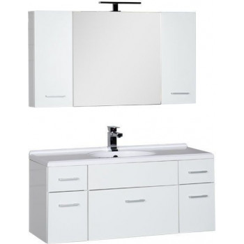 Комплект мебели для ванной Aquanet Данте 110 белый (камерино 2 навесных шкафчика)