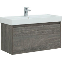 Тумба с раковиной Aquanet Nova Lite 100 дуб рошелье (1 ящик)