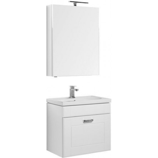Комплект мебели для ванной Aquanet Рондо 70 белый (1 ящик, зеркало камерино)