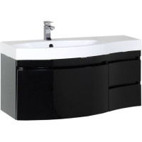 Тумба с раковиной Aquanet Опера 115 L черный (3 ящика)