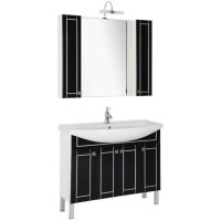 Комплект мебели для ванной Aquanet Честер 105 черный/серебро
