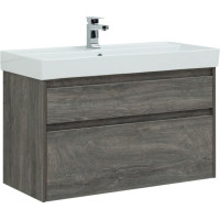Тумба с раковиной Aquanet Nova Lite 100 дуб рошелье (2 ящика)