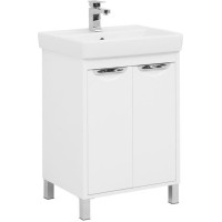 Тумба с раковиной Aquanet Гретта 60 New белый (2 дверцы)