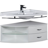 Тумба с раковиной Aquanet Корнер 89 R белый (открытая)