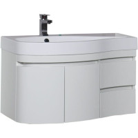 Тумба с раковиной Aquanet Сопрано 95 L белый (2 дверцы 2 ящика)