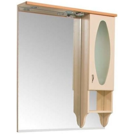 Зеркало-шкаф с подсветкой Aquanet Греко 100 бежевый бук