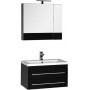 Комплект мебели для ванной Aquanet Нота 75 черный (камерино)