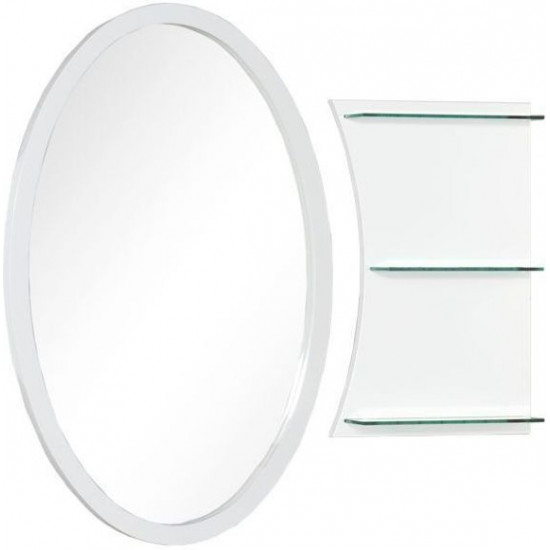 Овальное зеркало с полками Aquanet Опера L/R 70 белый