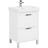 Тумба с раковиной Aquanet Гретта 60 New белый (2 ящика)