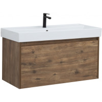 Тумба с раковиной Aquanet Nova Lite 100 дуб рустикальный (1 ящик)