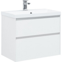Тумба с раковиной Aquanet Гласс 80 белый