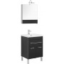 Комплект мебели для ванной Aquanet Верона NEW 58 черный (напольный 1 ящик 2 дверцы)