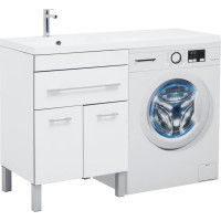 Тумба с раковиной Aquanet Верона 120 L белый (напольная, 1 ящик, 2 дверцы)