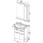 Комплект мебели для ванной Aquanet Асти 65 черный (зеркало шкаф/полка)