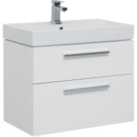 Тумба с раковиной Aquanet Nova 75 белый (2 ящика)