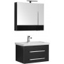 Комплект мебели для ванной Aquanet Сиена 70 черный (подвесной 2 ящика)